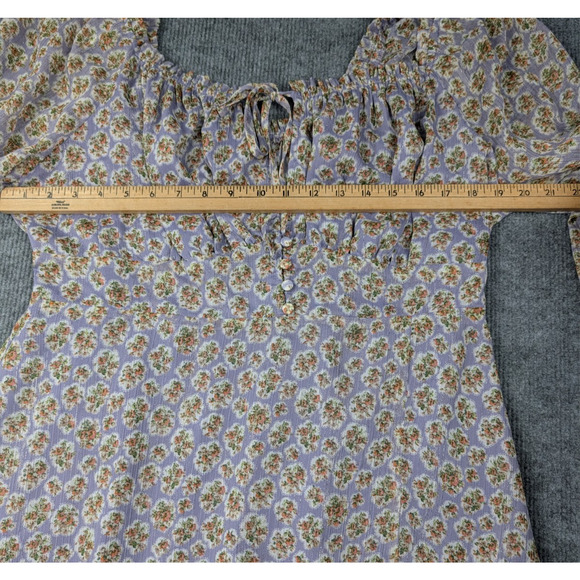 Forever 21 Milkmaid Dress Womens 1X Cottage Core Peasant Metallic Purple Y2K - Picture 2 of 9